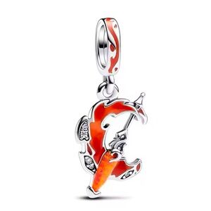 NWOT China "Honor of Kings" Fire Sword Dangle Charm Sterling Silver 925
